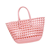Maxbell Womens Woven Tote Bag Lightweight Summer Beach Handbag for Vacation Shopping Pink