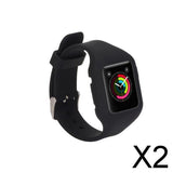 Maxbell 2xReplacement Silicone Wristband for Apple Watch 38mm Watchbands Sport Black
