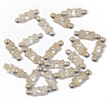 Maxbell 40pcs Silver Plated 2/3 Hole Spacer Loose Beads Charm for Bracelets Necklace DIY