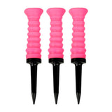 Maxbell Maxbell 3Pcs Elastic Golf Tees Practice Tool Plastic Ball Holder Less Resistance Pink