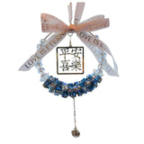 Maxbell Car Rearview Mirror Charm Pendant Feng Shui Decor Gift Spring Festival Lucky blue