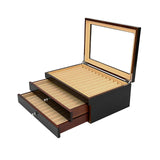 Maxbell Wood Pen Display Case Multipurpose Office Stationery Supply Pen Storage Case black