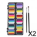 Maxbell 2xFace Body Paint Kit 12 Water based Paints for Festival Performances Washable