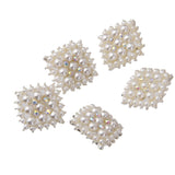 Maxbell 5pcs Crystal Rhinestone Pearl Square Sewing Button Embellishments - Aladdin Shoppers