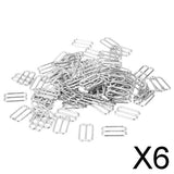 Maxbell 6x100pcs Metal Bra Strap Adjuster Slider/ Hooks Lingerie Sewing 14mm 8 Shape