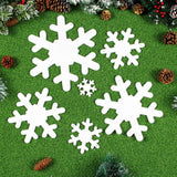 6pcs White Foam Snowflake Pendant Sticker Decals Window Clings Home Decor B