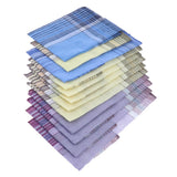Maxbell 24Pack Men's Plaid Pattern Cotton Handkerchiefs Classic Pocket Square Hanky
