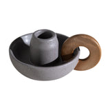 Maxbell Ceramic Candle Holder Ornament Candlestick Holder for TV Stand Party grey violet