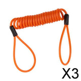 Maxbell 3xSafety Lanyard Spring Coil Wire Rope Disc Brake Lock Reminder Cable Orange
