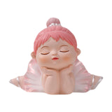 Maxbell Angel Baby Figurine Resin Ballet Girl Face Pose for Book Shelf Table Bedroom Support the Face