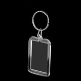 Maxbell 40pcs Rectangle Blank Insert Photo Picture Frame Split Ring Keychain 3.3x5cm