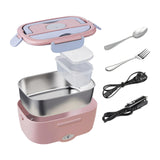 Maxbell Electric Lunch Box Versatile Portable Lunch Container for Outdoor Car Office Pink Gray