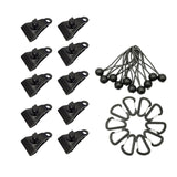 Maxbell 10Pcs Tarp Clips Set Sturdy and 10 Carabiner Clips for Canvas Camping Banner
