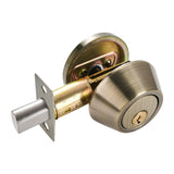 Maxbell Dead Bolt Door Lock Modern Round Door Knob for Bedroom Garage Front Entrance Brown