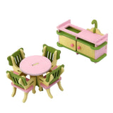 Maxbell Dollhouse Miniature Furniture Wooden Toy Kids Dinning Room Set