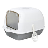 Cat Litter Box Fully Enclosed Kitten House Cat Potty Accessories Anti Splash Grey - Aladdin Shoppers