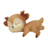 Maxbell 6Pcs Lovely Fawn Ornaments Silicone  Kawaii Sleeping Animal Baby Decor