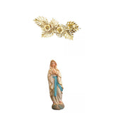 Maxbell Virgin Mary Statue Crafts Religious Sculpture with Flower Wall Decor