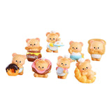 Maxbell 8Pcs Butter Bear Action Figures Unique Desktop Decor Collectible Girls Teens