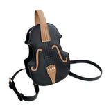 Maxbell Violin Shaped Crossbody Bag Shoulder Bag PU Leather Mini Pouch Messenger Bag Black
