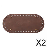 Maxbell 2xDIY Crochet Bag Bottom Pad with Holes Purse Bottom Base PU Leather 12cmx25cm
