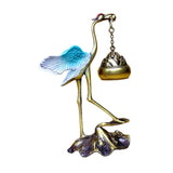 Maxbell Crane Statue Hanging Incense Burner Tabletop Ornament for Yoga Tea House SPA Blue Bronze
