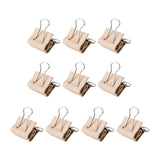 Maxbell 10 Pieces Small PU Leather Binder Clips Edge Clamps for School Desk Supplies S