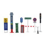 Maxbell 7Pcs 1:64 City Street Road Signs Decor Sand Table Miniature Traffic Facility