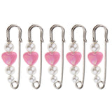 Maxbell 5 Pieces Imitation Pearls Safety Pin Brooch Pin Clip for Scarf Gown Pink - Aladdin Shoppers