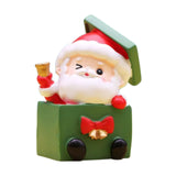 Christmas Statue Festival Artwork Resin Figurine for Bookshelf Cabinet Patio Santa in A Box