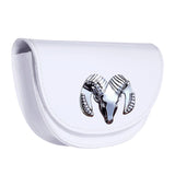 Golf Rangefinder Case Golfer Gift Compact PU Animal Head Pattern Waist Pouch white