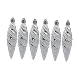 6Pcs Christmas Tree Decorations Charm Pendants for Cafe Engagement Festivals Silver