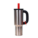 Maxbell Insulated Tumbler Keep Cold Resuable Coffee Cup for Fishing Women Men Picnic Silver