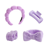 Maxbell Headband and Wristband Set Gift for Women and Girls Trendy Skincare Headband Purple