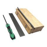 3 23 35 Degree 3 in 1 Fret File for Rounding Shaping Deburring Frets Sprouts Wood Color