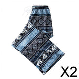 Maxbell 2xYoga Pants Boho Thai Beach Baggy Pants Hippy Female Harem Trousers Blue