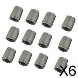 Maxbell 6x12 Pieces Wheel Tire Valve Stem Caps for TPMS Standard Valve Grey