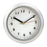 Maxbell Wall Clock Round Simple Waterproof Home Decor 6'' for Office Bedroom Kitchen Silver White