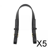 Maxbell 5xLeather Bag Strap DIY Detachable Adjustable Bag Handle Replacement 2cm Wide Black