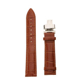 Maxbell Leather Watch Band Butterfly Deployment Clasp Buckle Brown 20mm - Aladdin Shoppers
