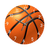 Maxbell Basketball Wall Clock Simple Round Wall Clock for Dining Room Hallway Office Orange 10 Inch
