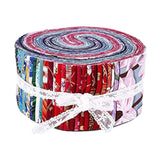 Maxbell 72Pcs Colorful Roll Up Fabric Strips 2.5 Inch Craft Fabric for Patchwork