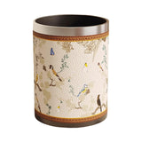 Maxbell Trash Can PU Leather Accessory Garbage Can for Bedroom Bathroom Laundry Room Style G