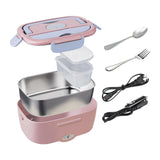 Maxbell Electric Lunch Box Convenient Food Heater Food Warmer for Outdoor Car Office Pink Gray