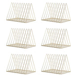 Maxbell 6pcs Metal Desk Book Holder Modern Minimalist Bookshelf for Home Office Gold