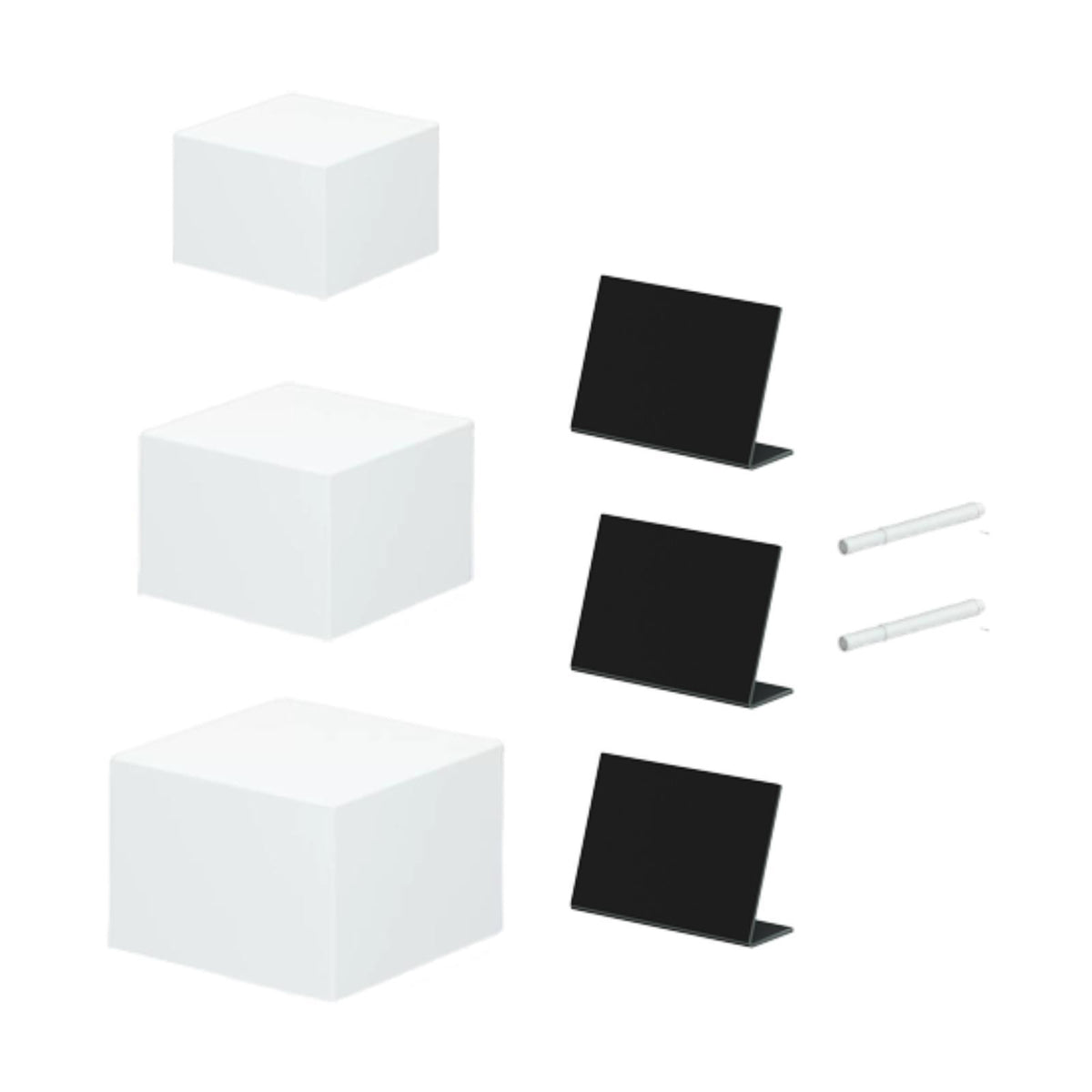 Maxbell 3Pcs Acrylic Display Risers 5 Sided Food Riser for Cake Collectibles Jewelry