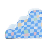 Maxbell Dog Stairs Detachable Washable Cover Compact 3 Steps for High Bed Climbing Bed Couch Blue