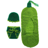 Maxbell Newborn Baby Girls Boys Crochet Knit Costume Photo Photography Prop Set Sleeping Bag Green - Aladdin Shoppers