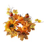 Maxbell Candle Ring Artificial Wreath Fall Wreath for Festival Living Room Farmhouse