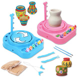 Maxbell Electronic Pottery Studio Clay Moulding Station Playset Kids Play Clay Art Crafts DIY Educational Creative Toy –Pink - Aladdin Shoppers